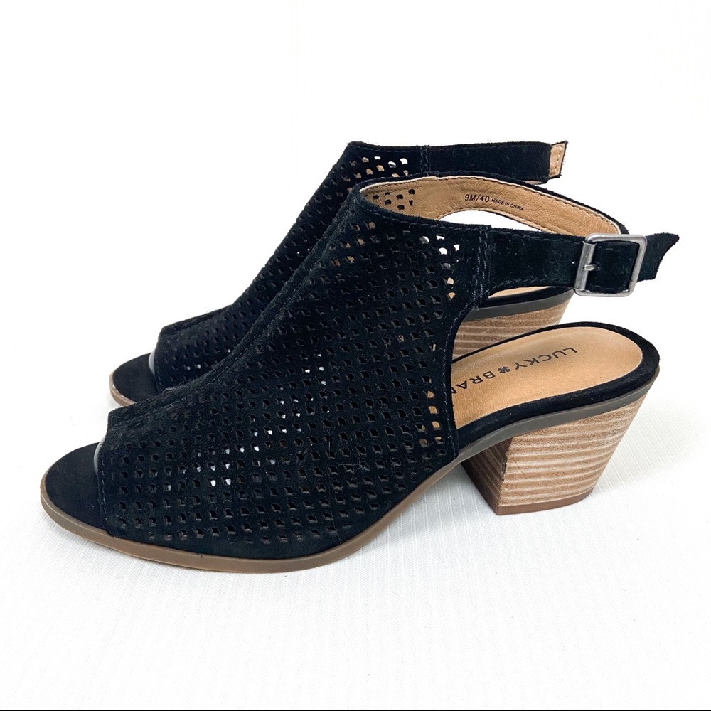 Lucky Brand Sling Back Open Toe Block Heel Sandals